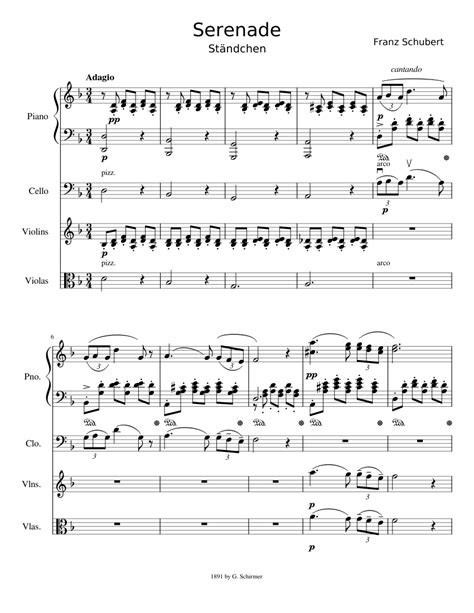 Serenade – Franz Schubert Serenade - Schubert Sheet music for Piano ...