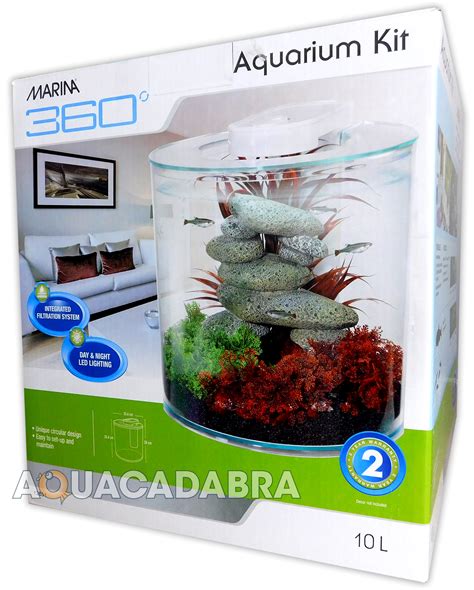 MARINA 360 AQUARIUM KIT FISH TANK 2 65 GALLONS 10 LITRES LED LIGHTING