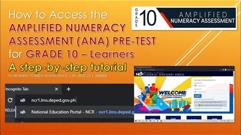 How To Access The Amplified Numeracy Assessment Ana For Grade 10 Learners Youtube