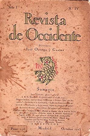 REVISTA DE OCCIDENTE JOSE ORTEGA Y GASSET Amazon Books