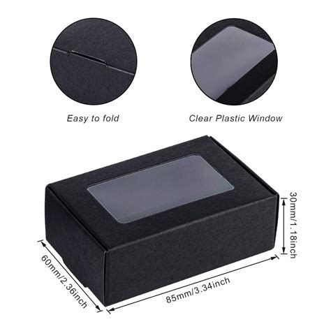 Buy BENECREAT 30 Pack Kraft Paper Boxes With Clear Window 8 5x6x3cm