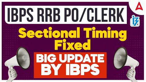 IBPS RRB Sectional Timing Big Update IBPS RRB PO Clerk Sectional