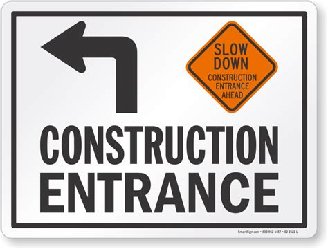 Construction Entrance Signs | Construction Site Entrance Signs