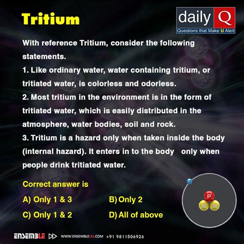 With Reference Tritium Consider The Following Statements Mcq