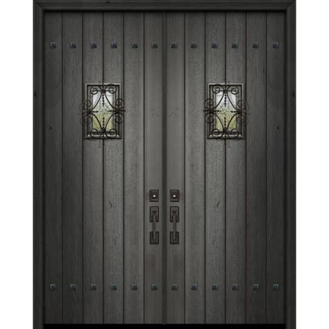 Eswda 72x96 Exterior Swing Mahogany 36in X 96in Double Square Top Plank Portobello Door With