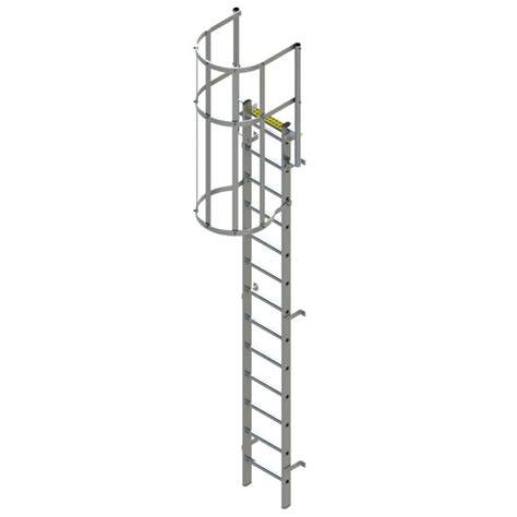 Vertical Fixed Ladder With Safety Cage And Walkthrough Ladders Access