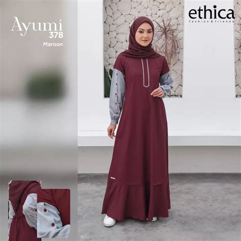 Gamis Warna Merah Ethica Yang Memukau Elegan Dan Terkini