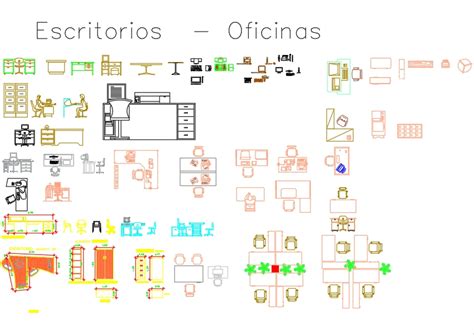 Blocs de bureau dans AutoCAD Téléchargement CAD gratuit 495 91 KB