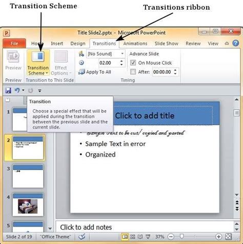 Add And Preview Transitions In Powerpoint Tutorial Desk