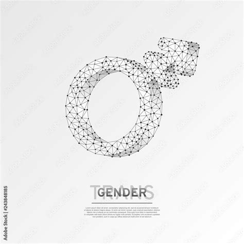 Transgender People Symbols Wireframe Digital 3d Illustration Low Poly Men And Women