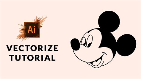 Adobe Illustrator Tutorial Vectorize Mickey Mouse Youtube