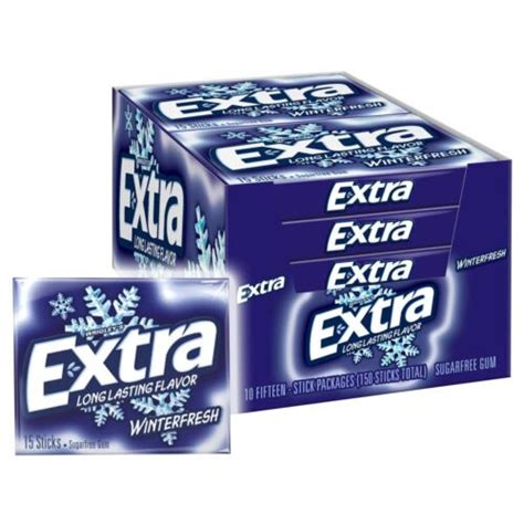 Extra Wrigleys Winterfresh Gum 15 Count Sticks Pack Of 10 Blue Ebay