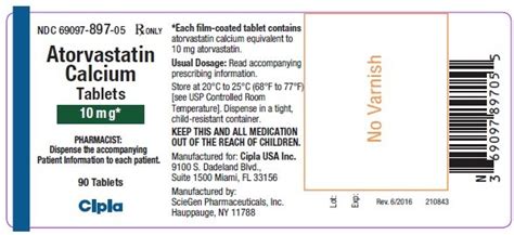 Atorvastatin Fda Prescribing Information Side Effects And Uses