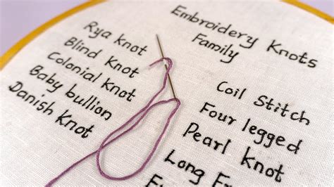 TOP 10 KNOTS HAND EMBROIDERY KNOTS FOR BEGINNERS DIY STITCHING