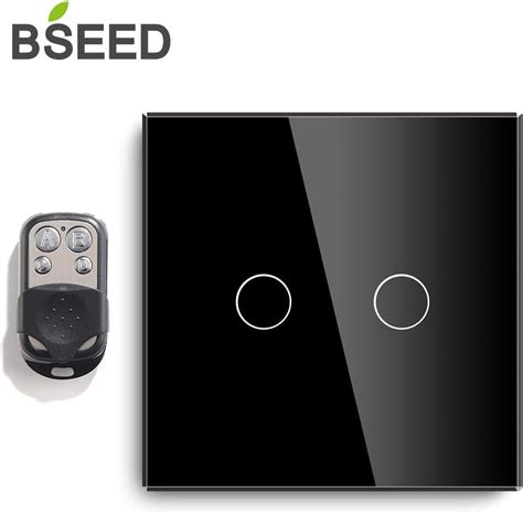 BSEED Wireless Remote Control Smart Touch Switch Wall Panel 2 Gang 1