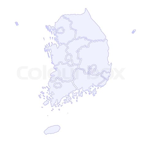 Map Of South Korea Stock Image Colourbox