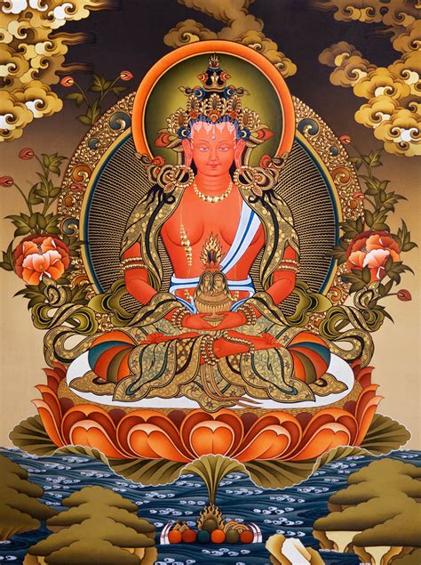 Buddha Amitabha Amitayus Thangka Painting