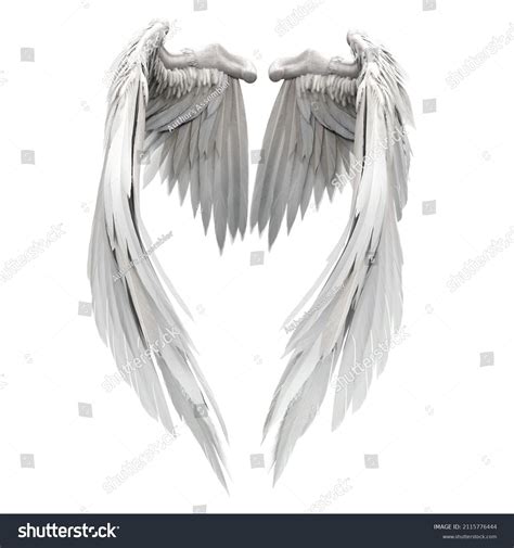 Pair Isolated White Angel Style Wings Stock Illustration 2115776444