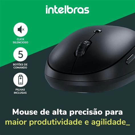 Mouse Sem Fio MSI100 Preto Intelbras