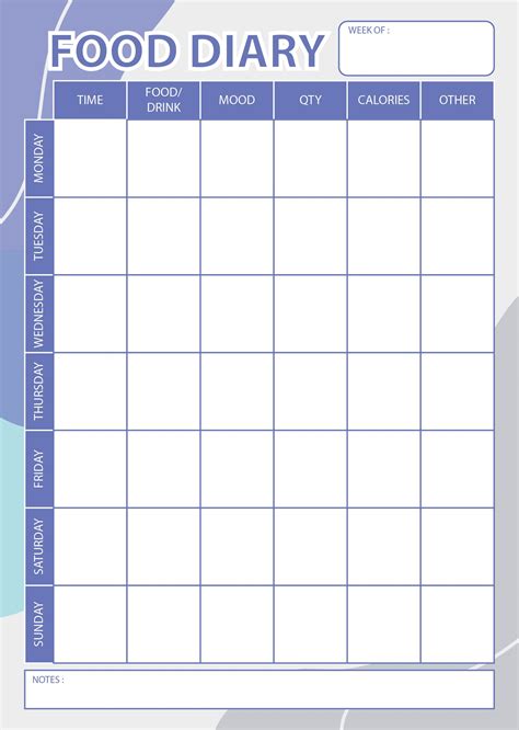 Free Printable Bariatric Food Journal