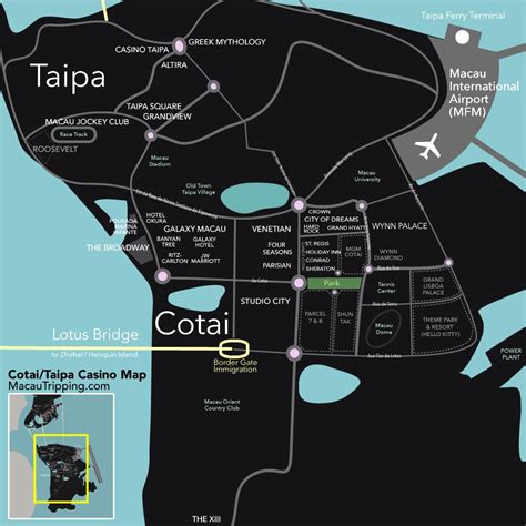 Cotai Macau mapa - Plano de cotai Macau (China)