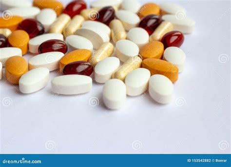 Many Different Pharmaceutical Medicine Pills, Tablets and Capsules on ...