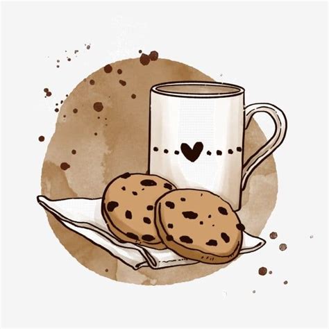 Mug And Cookie Png Free Material Cookie Cup Coffee Cup Png