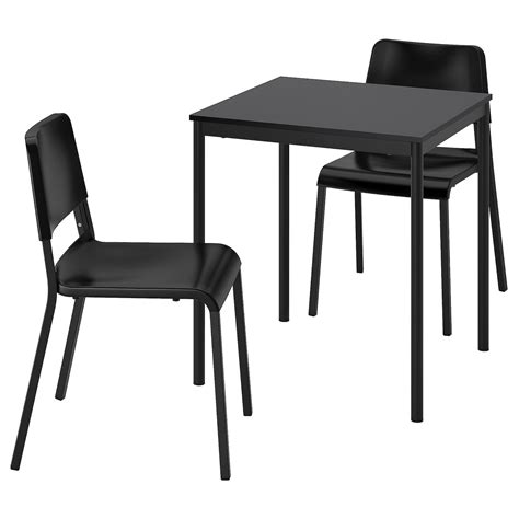 SANDSBERG / TEODORES table and 2 chairs, black/black, 67x67 cm (263/8x263/8") - IKEA