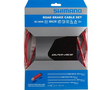 Shimano Dura Ace BC 9000 Road Brake Cable Set Red Polymer Coated 1