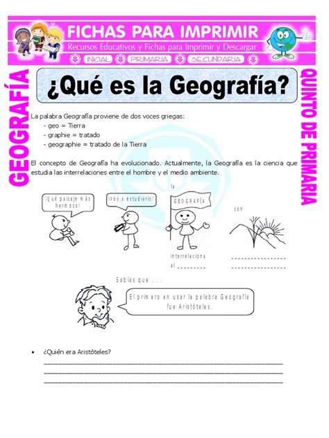 Que Es La Geografia Para Quinto De Primaria Geografía Ciencia