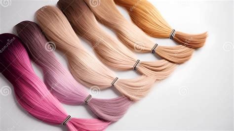 Various Samples Of The Color Palette Of Hair Dye A Variety Of Shades Stock Illustration