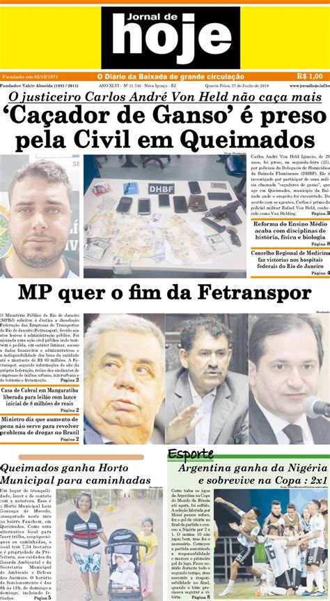 Calam O Jornal De Hoje