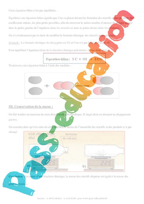 Cours Sur Les Reactions Chimiques Pdf