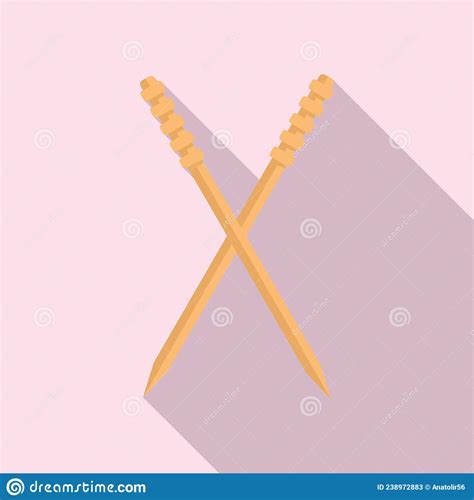 Bamboo Toothpick Icon Flat Vector Tooth Pick Stock Illustration