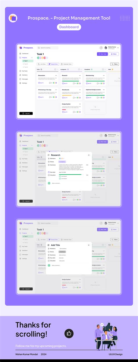 dashboard design   project management tool  nishan kumar mondal