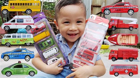 Bộ Đồ Chơi Xe Cho Bé Xe Cứu Hỏa Xe Bus Taxi ChiChi ToysReview TV Car