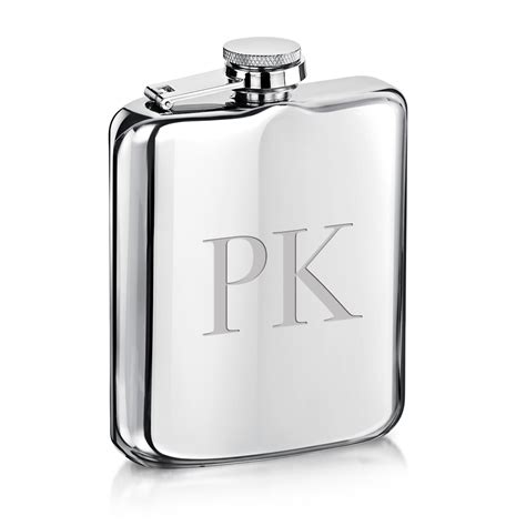 Large Initials Hip Flask Engraved For Him Engravers Guild