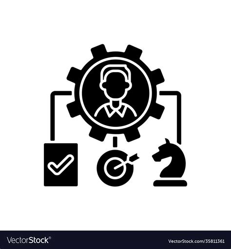 Operations Management Black Glyph Icon Royalty Free Vector