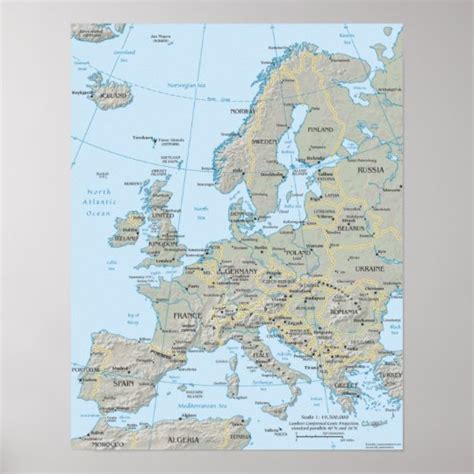 Europe Map Poster | Zazzle.com