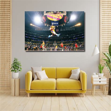 Lebron James Dunk Poster,lebron James Dunk Canvas Wall Art,lebron James Poster,lebron James Art ...