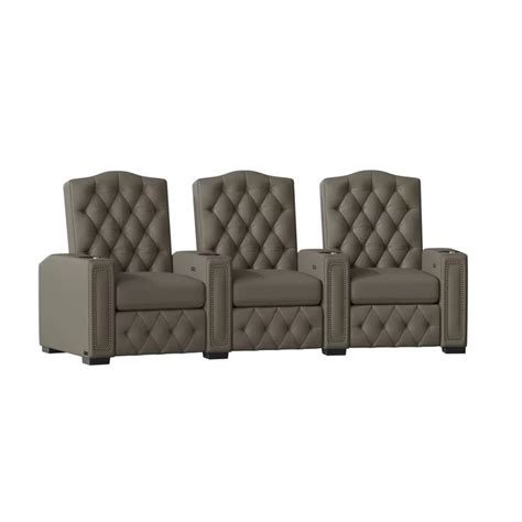 Grey Fabric Cup Holder Theater Seating