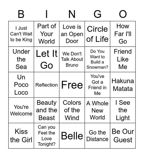 80s Music Bingo Card