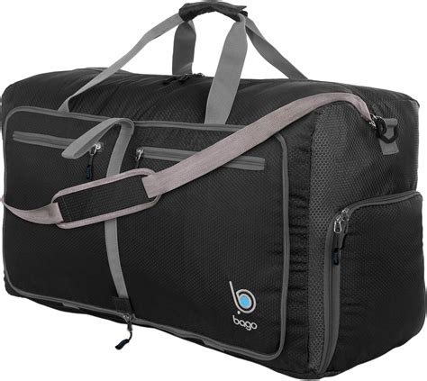 Bago 80l Packable Duffle Bag For Women And Men 27 Foldable Travel Duffel Bag Black Amazonca