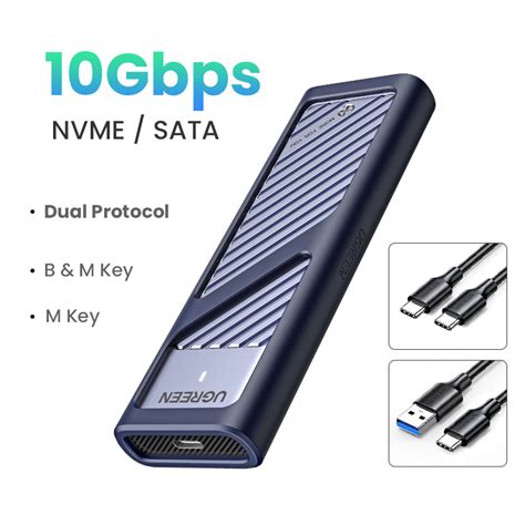 Ugreen M 2 Nvme Sata Ssd Case Enclosure Adapter 10gbps Usb 3 2 Gen2 Usb C External Enclosure