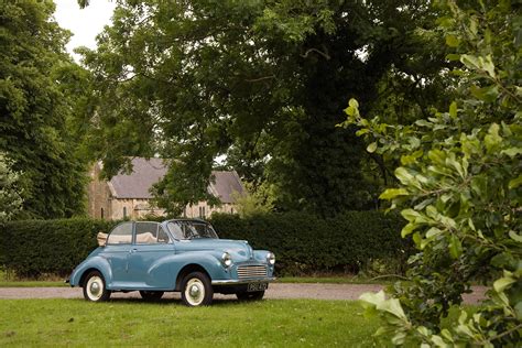 1960 blue Morris Minor Convertible - Yorkshires Finest Wedding Cars