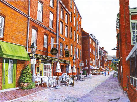 Wharf Street Portland Maine Painting By Thomas Michael Meddaugh