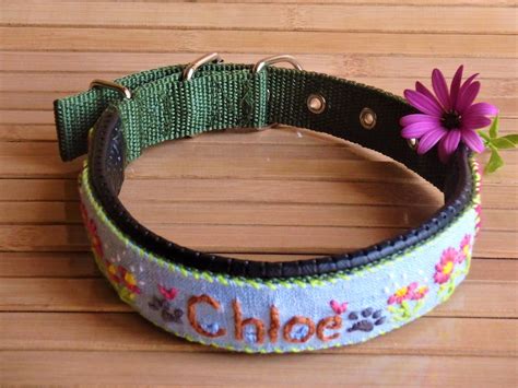 Dog Name Collar Dog Name Tag Collar Dog ID Collar - Etsy