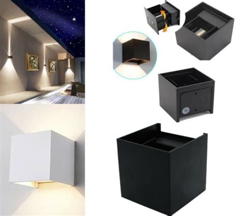 Applique Led W Faro Cubo Faretto Lampada A Parete Muro Doppia Luce