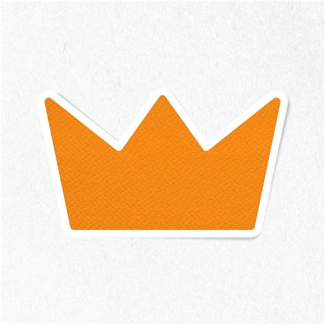 Orange Textured Paper Crown Sticker Design Element Free Image By