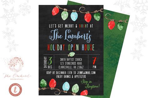 Holiday Open House Invitation Instant Editable Download Etsy